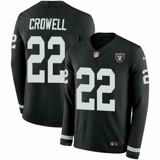 Nike Raiders 22 Isaiah Crowell Black Team Color Men Stitched NFL Limited Therma Long Sleeve Jersey